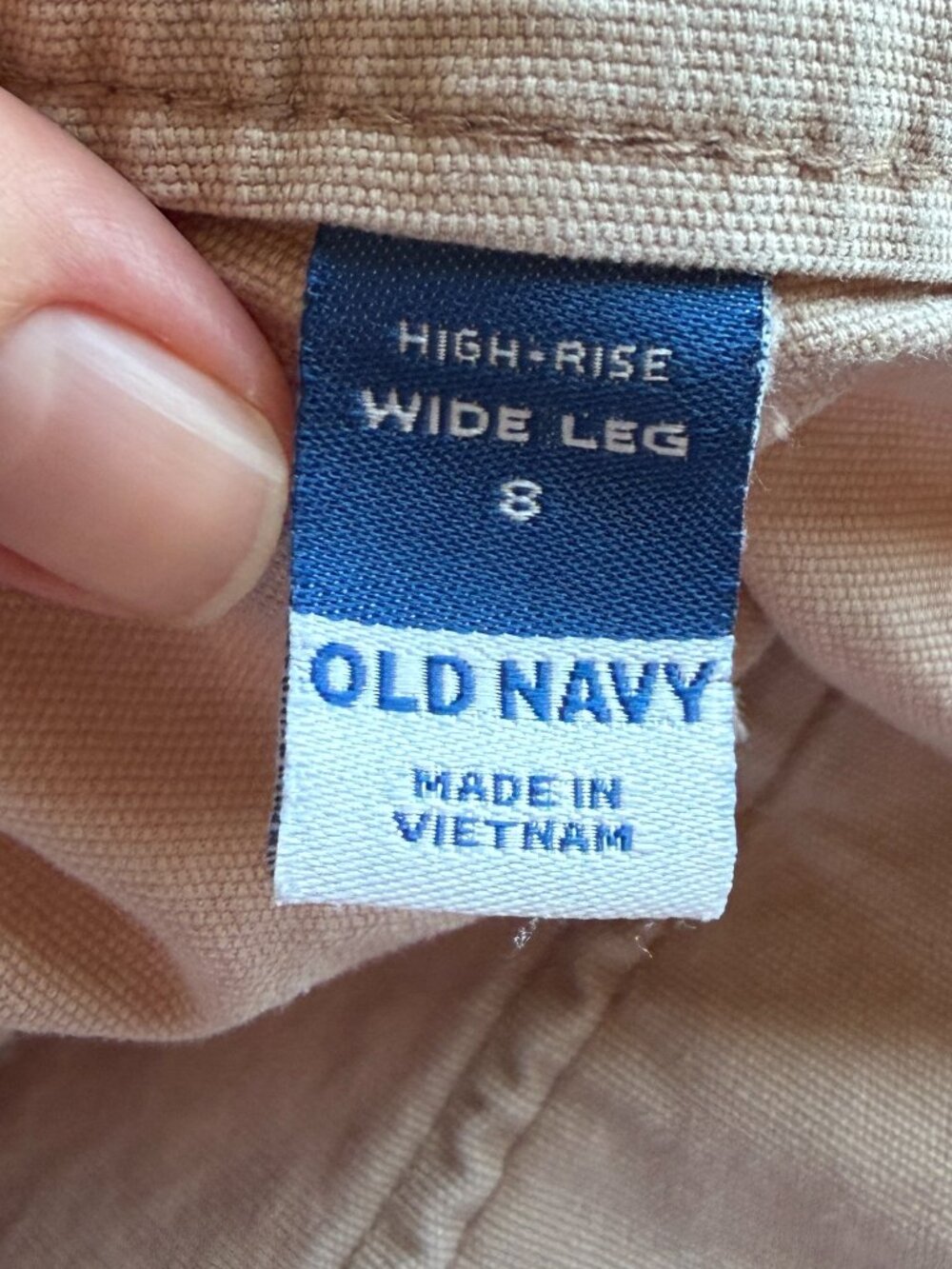 Old Navy High Rise Wide-Leg Chino Pants Mollusk Size 8 - Picture 7 of 9